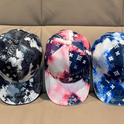 Screen-Printed Satin Fabric Iridescent Cap