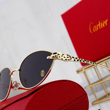 Retro Leopard Metal Frame Sunglasses