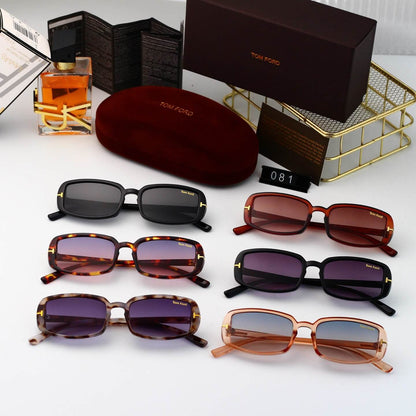 Retro Minimalist Square Frame Thin Temple Sunglasses