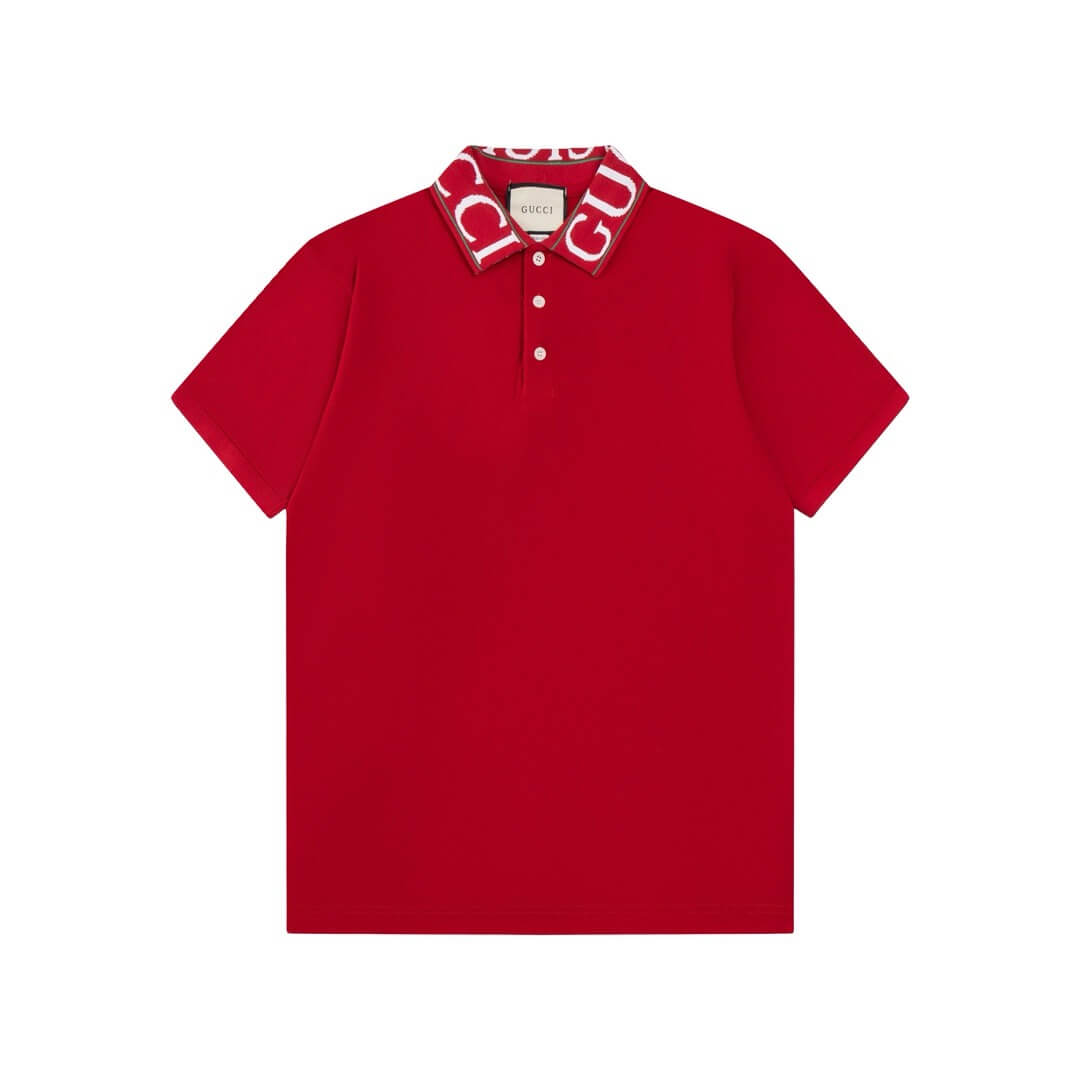 Neckline Letters Polo T Shirt