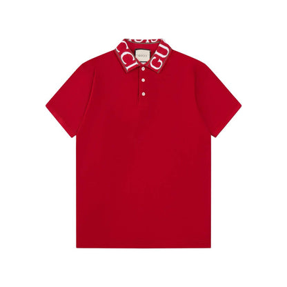 Neckline Letters Polo T Shirt