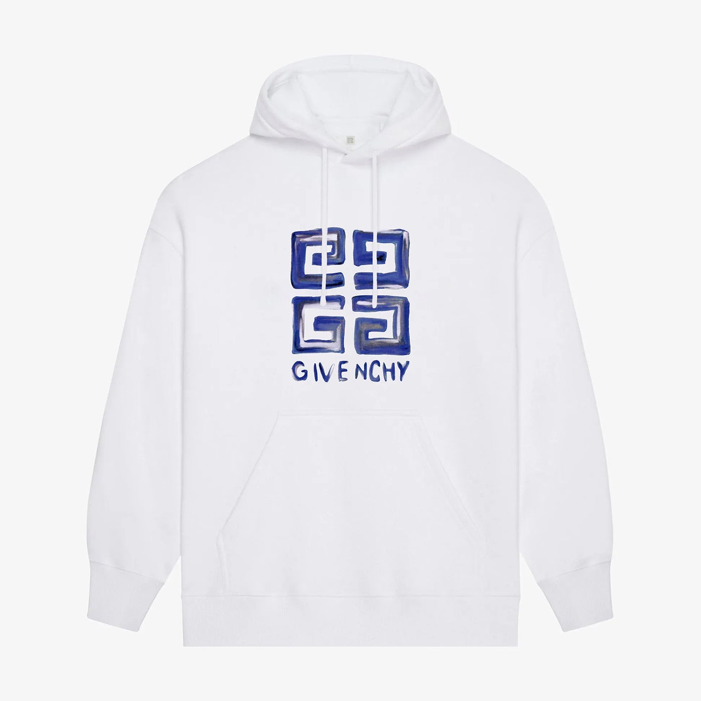 Blue Square Print Hoodie