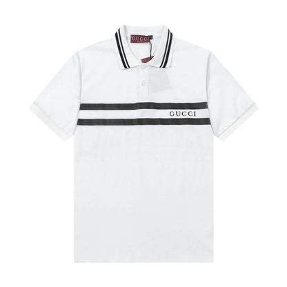 Striped Letters Polo Shirt