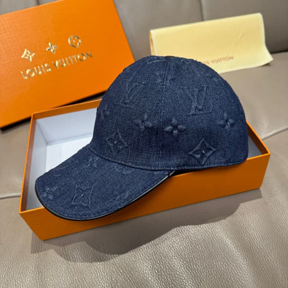 Embossed Denim Baseball Cap