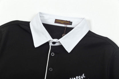 Popular Letter Embroidery Polo Shirt