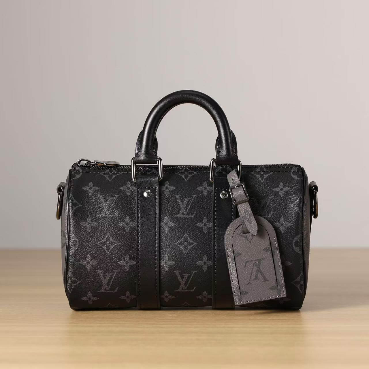 Black Classic Printed Handle Crossbody Bag