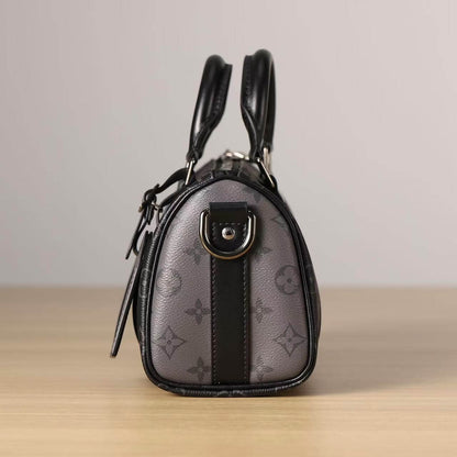 Black Classic Printed Handle Crossbody Bag