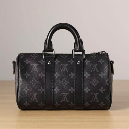 Black Classic Printed Handle Crossbody Bag