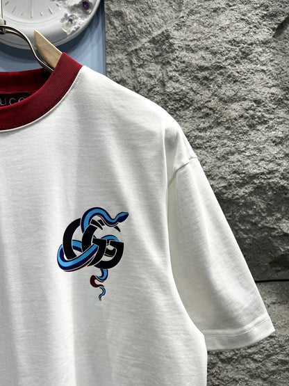 Snake Print GG Logo T-shirt