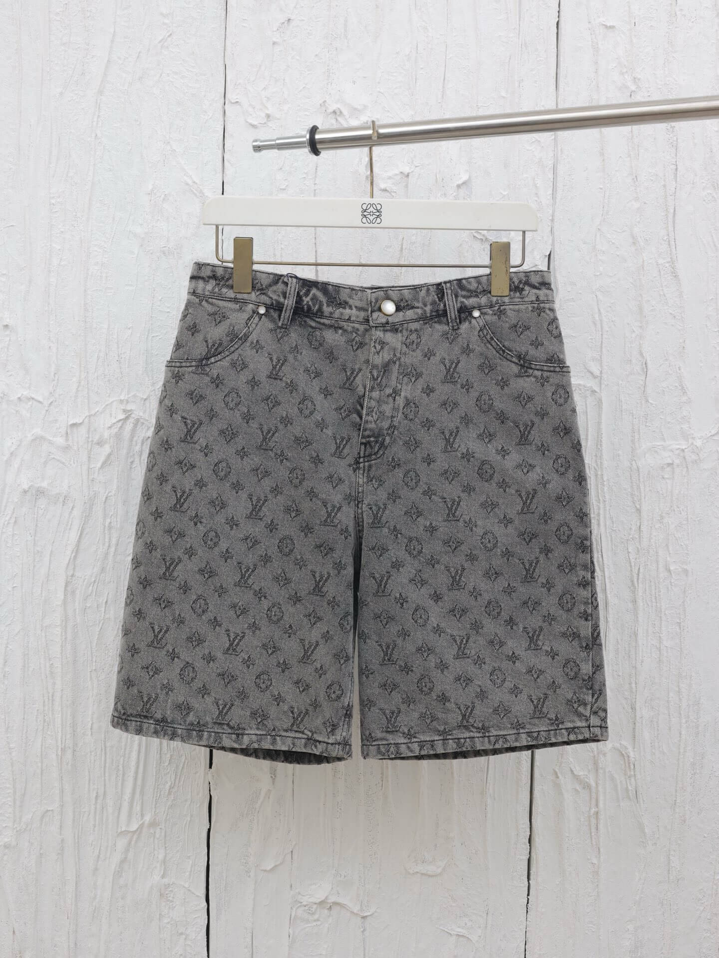 Exquisite Jacquard Denim Shorts