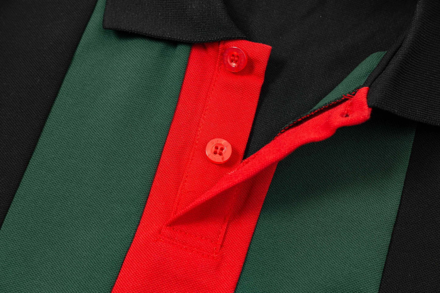 Red And Green Striped Polo Shirt