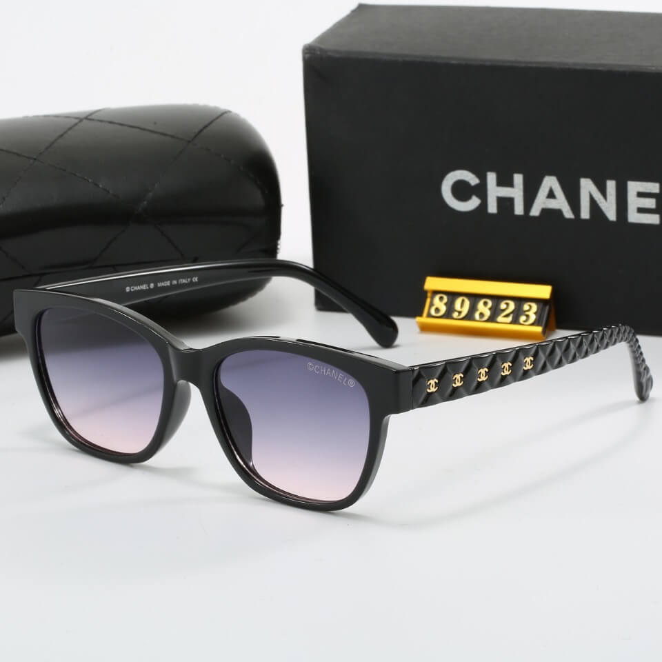 Elegant Style Diamond Pattern Temple Sunglasses