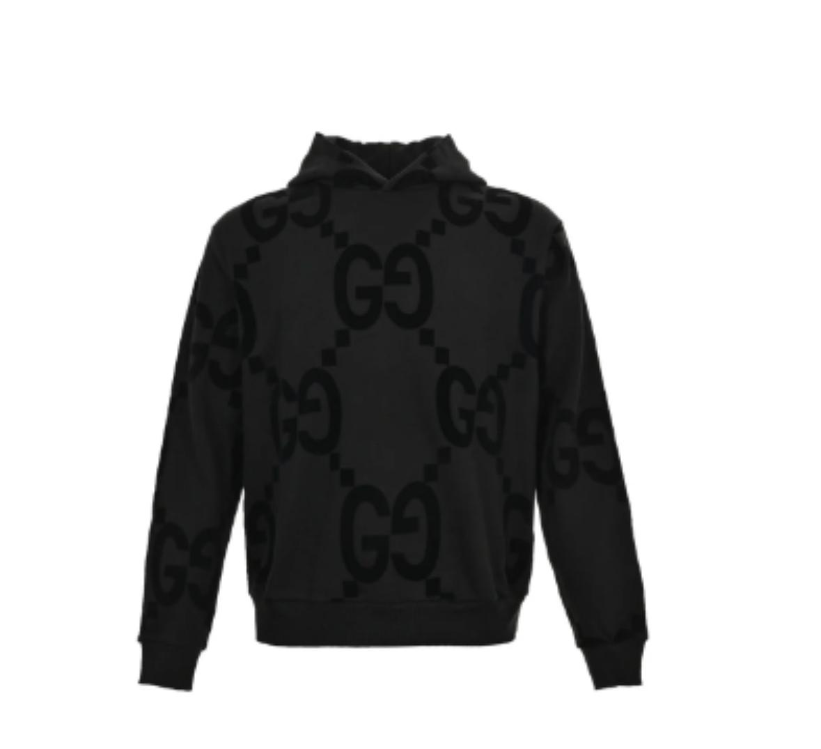 Black All-Over Print Stylish Hoodie