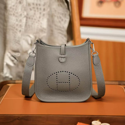 Classic Leather Letter Cutout Shoulder Bag