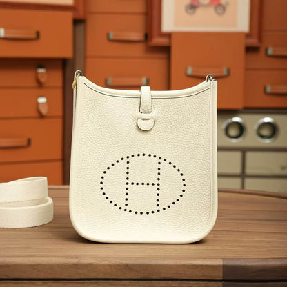 Classic Leather Letter Cutout Shoulder Bag