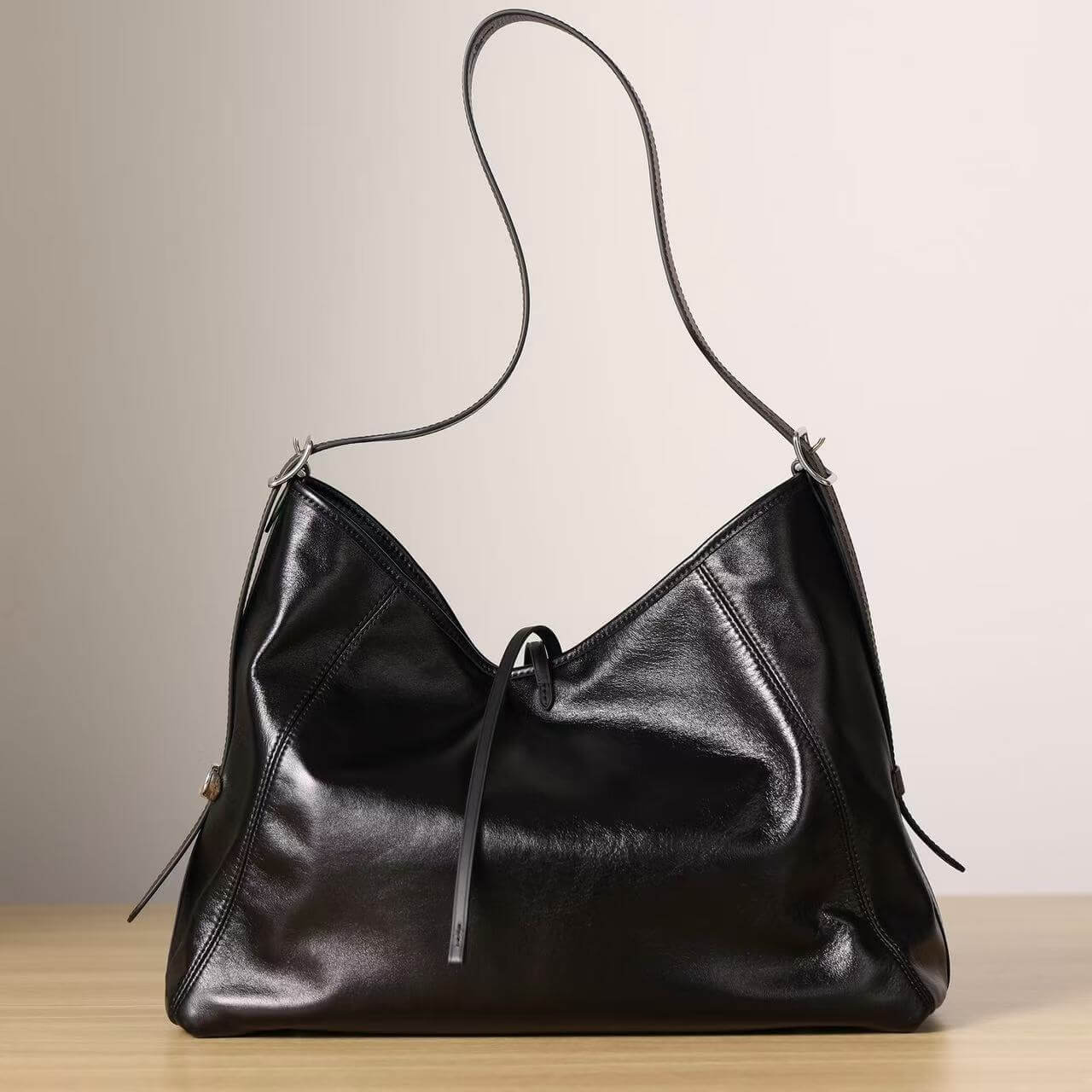 Minimalist Lazy Style Black Shoulder Bag