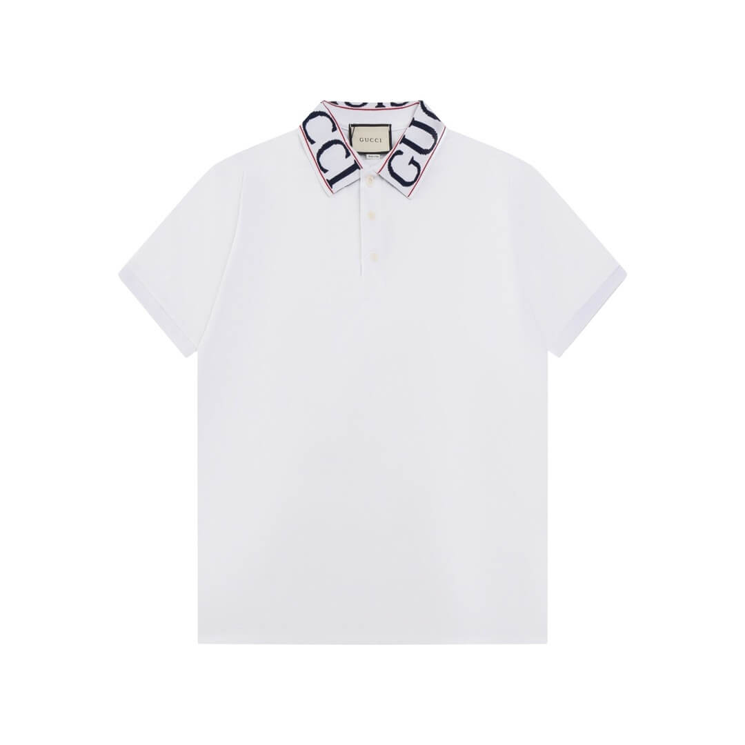 Neckline Letters Polo T Shirt