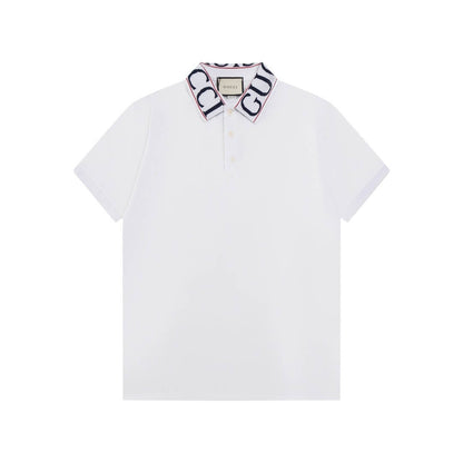 Neckline Letters Polo T Shirt