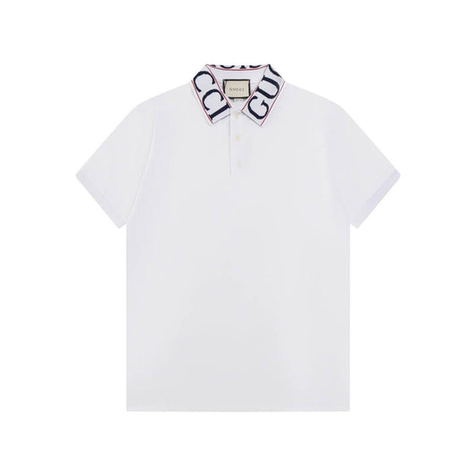 Neckline Letters Polo T Shirt