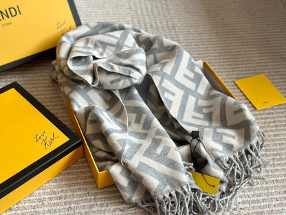 Slanted Letter Print Scarf