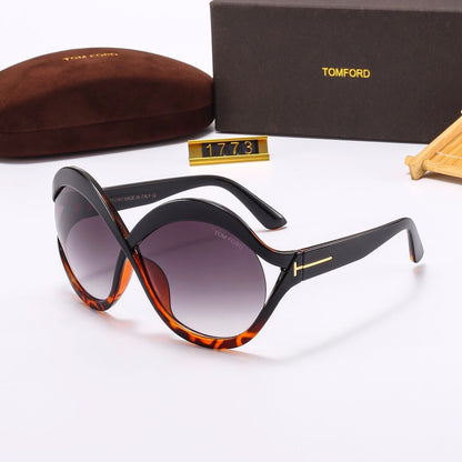 Trendy Oversized Round Frame Curved Sunglasses