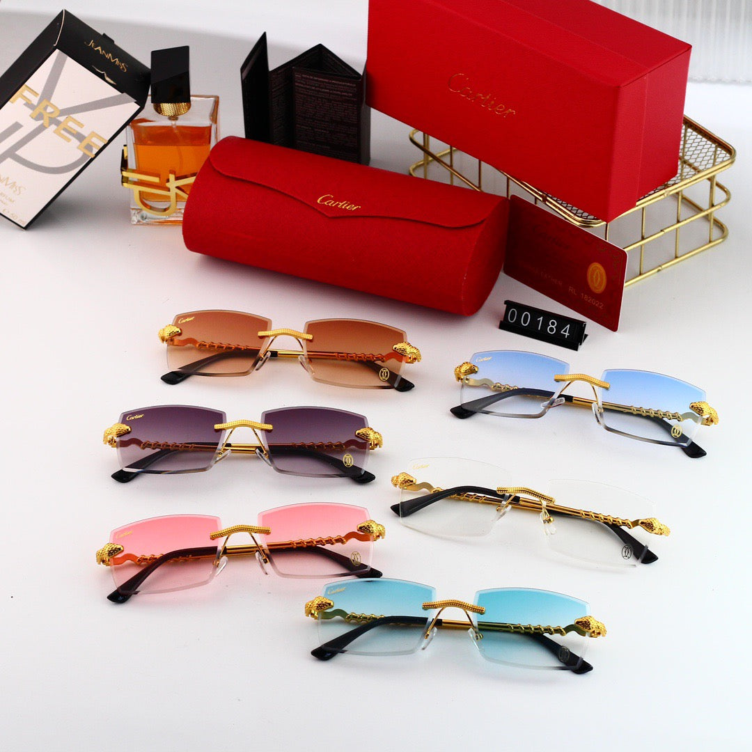 Frameless Square Sunglasses with Snake Design