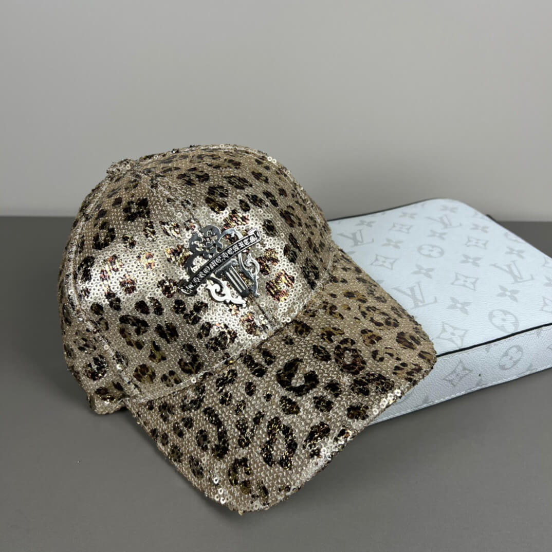 Avant-garde Fashion Leopard Print Sequin Cap