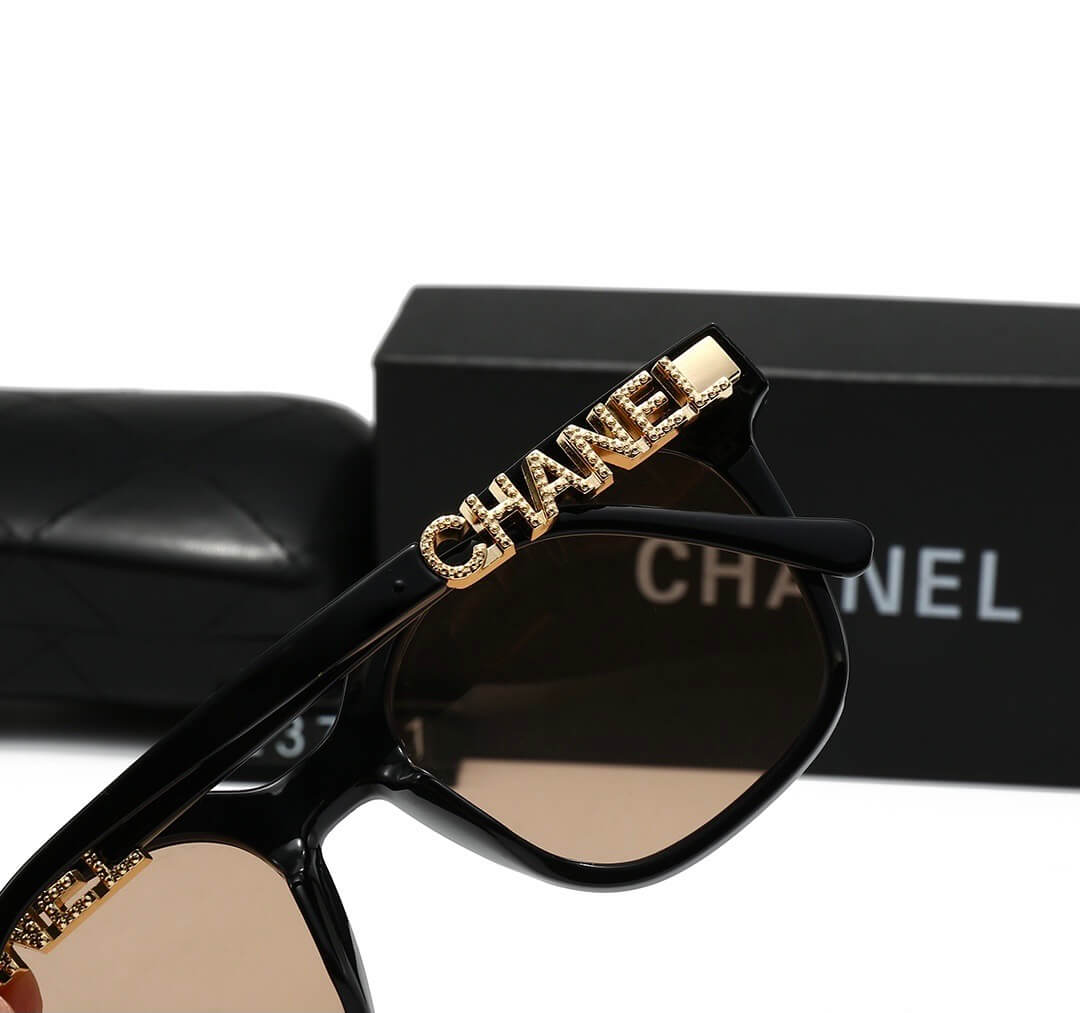 Elegant Casual Metal Font Temple Sunglasses