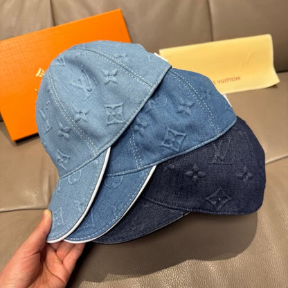 Embossed Denim Baseball Cap