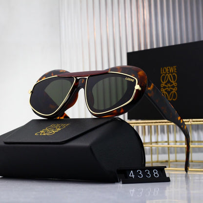 Retro Modern Large Frame Inlaid Sunglasses