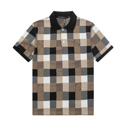 Lattice Design Polo Shirt