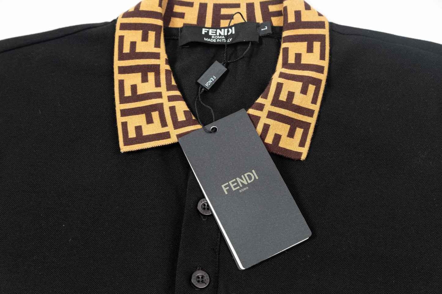 Full Print On Neckline Polo Shirt