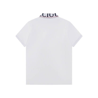 Neckline Letters Polo T Shirt