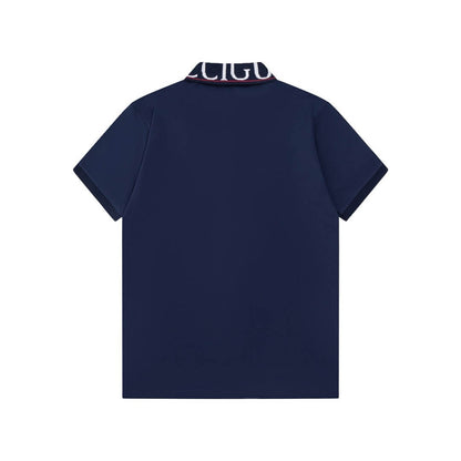 Neckline Letters Polo T Shirt