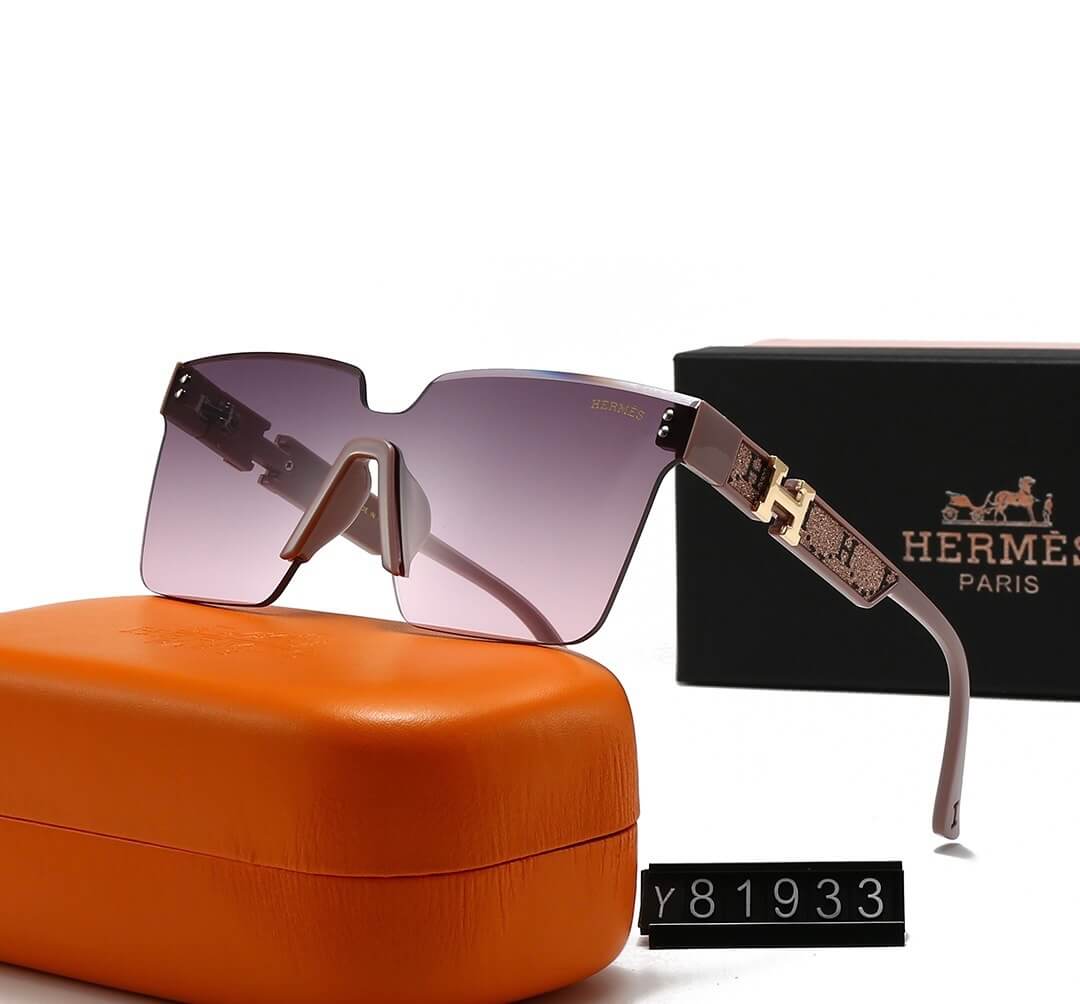 Fashion Casual Style Frameless Glitter Temple Sunglasses