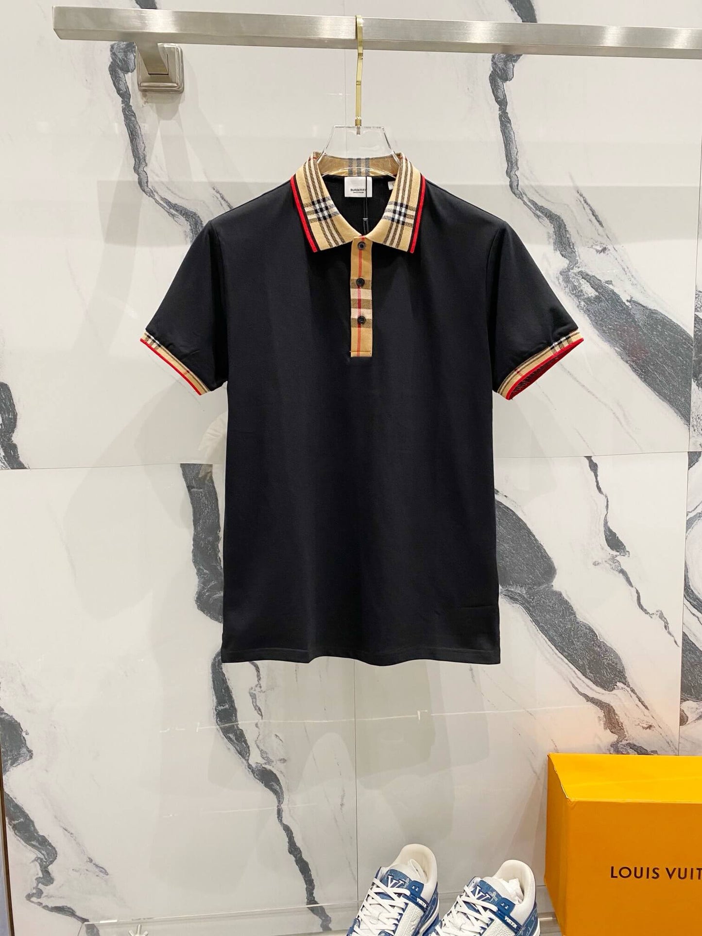 Plaid Collar Polo T Shirt