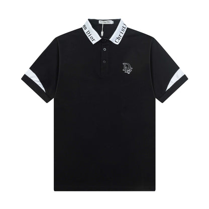 Letter Embroidery Polo Shirt