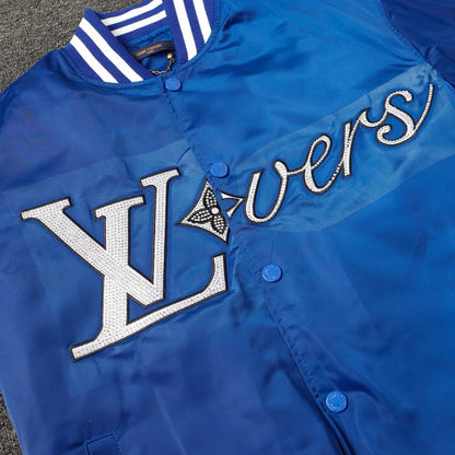 Blue Rhinestone Baseball Jacket