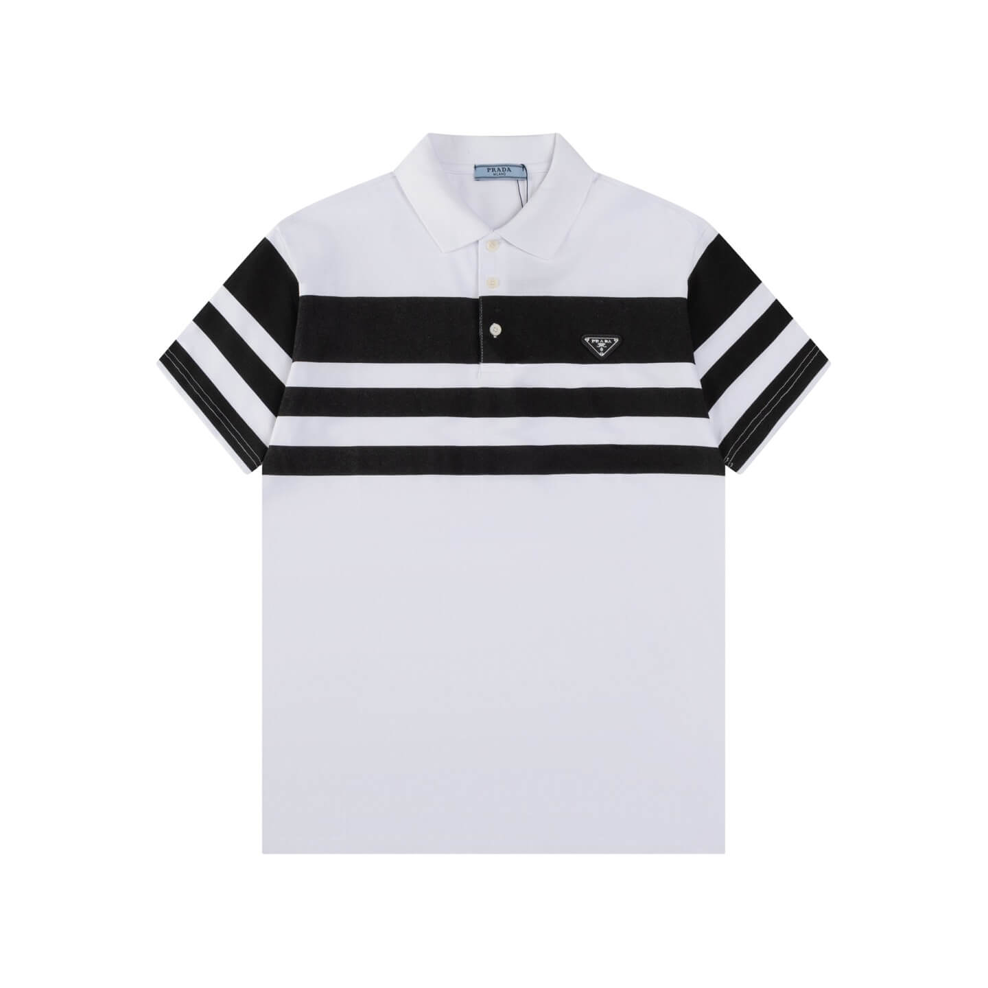 Stripe Stitching Polo T Shirt