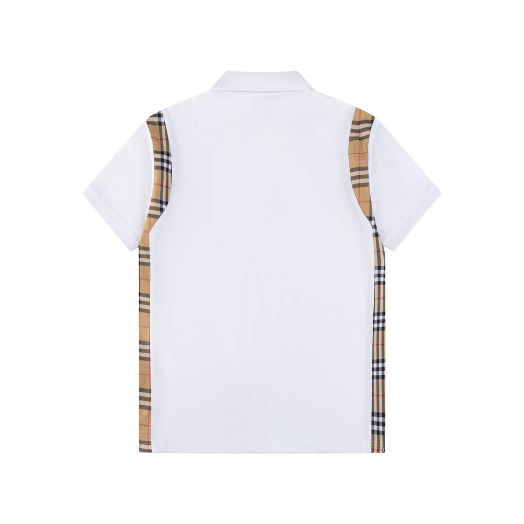 Brown Stripe Stitching Polo T Shirt