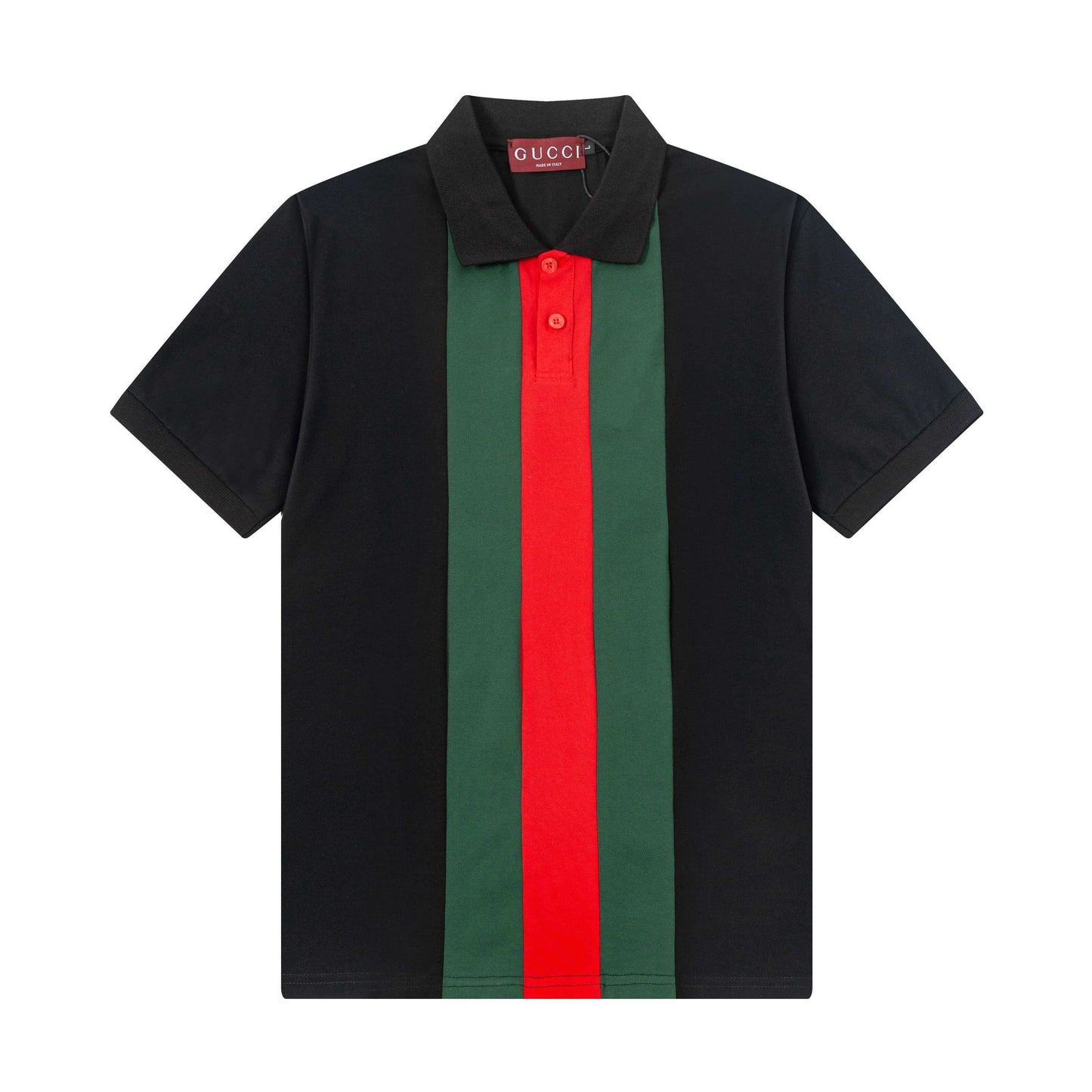 Red And Green Striped Polo Shirt