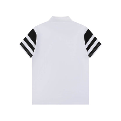 Stripe Stitching Polo T Shirt