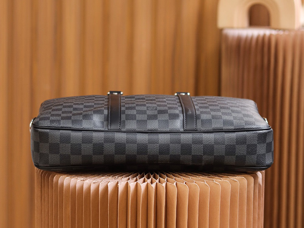 Classic Checkered Briefcase