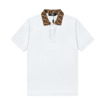 Full Print On Neckline Polo Shirt