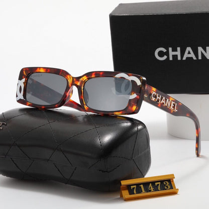 Retro Letter Print Narrow Frame Sunglasses