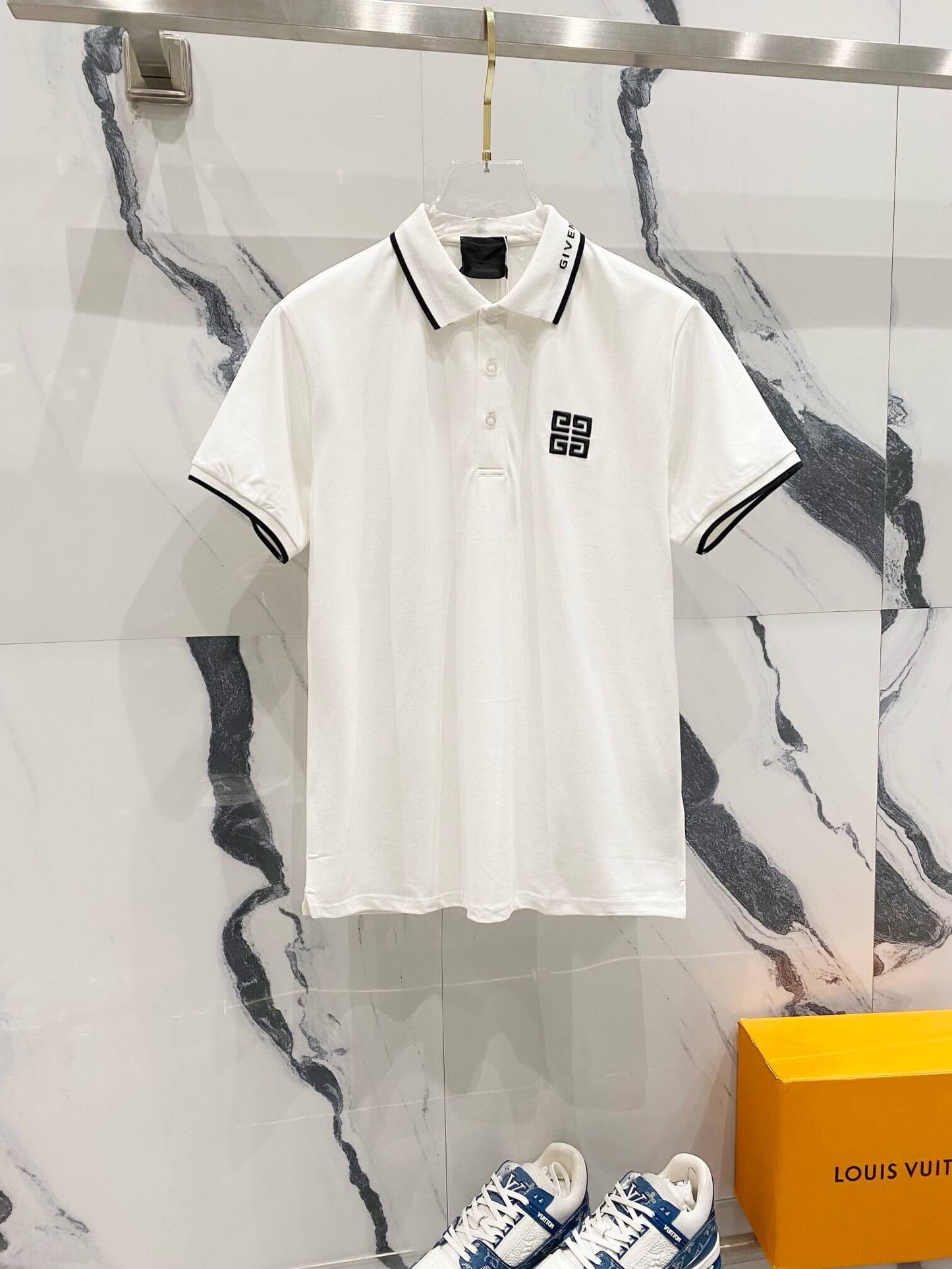 Square Embroidery Polo T Shirt