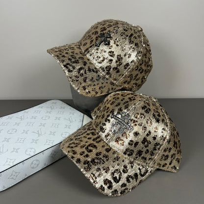 Avant-garde Fashion Leopard Print Sequin Cap