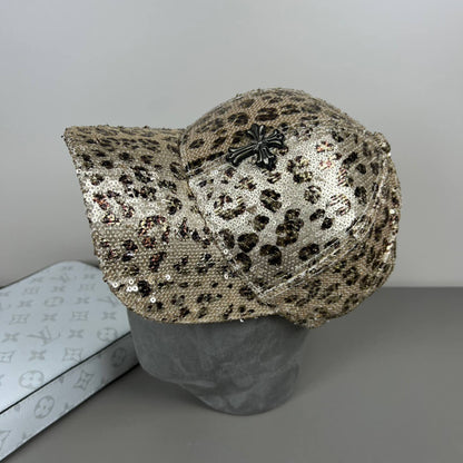 Avant-garde Fashion Leopard Print Sequin Cap