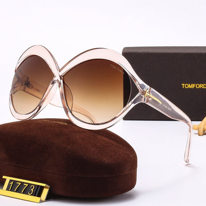 Trendy Oversized Round Frame Curved Sunglasses