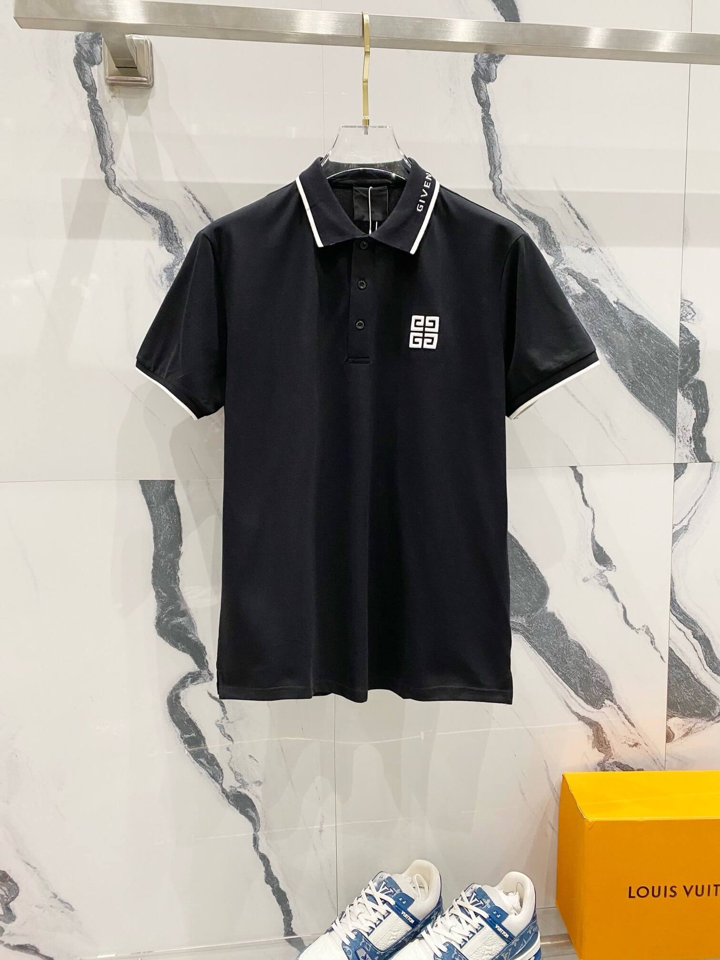 Square Embroidery Polo T Shirt